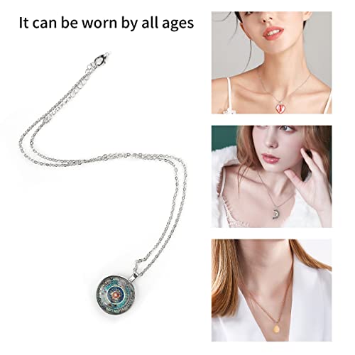 K&Q 15pcs Chakra Healing Necklace Set for Women - Natural Crystal Sun Moon Pendant & Carnelian Beaded Bohemian Jewelry Vintage Aesthetic Sunflower, Yoga Spiritual Necklaces Gift (Boho Retro Style)4