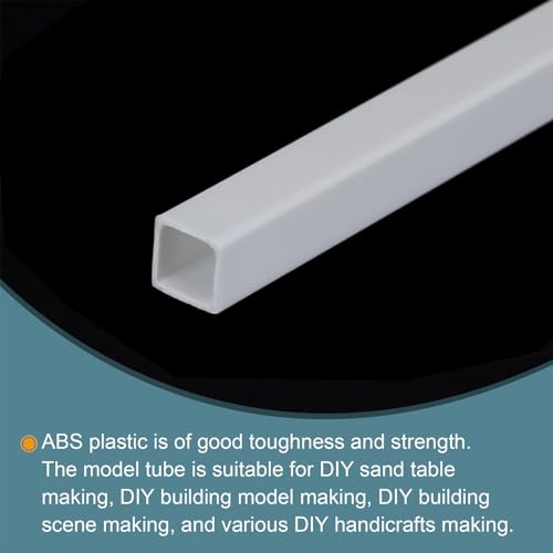 Image of MECCANIXITY 10pcs 20 inch Plastic Model Tube ABS Solid Square Bar 0.31 inchx0.31 inch White Easy Processing for Architectural Model Making DIY
