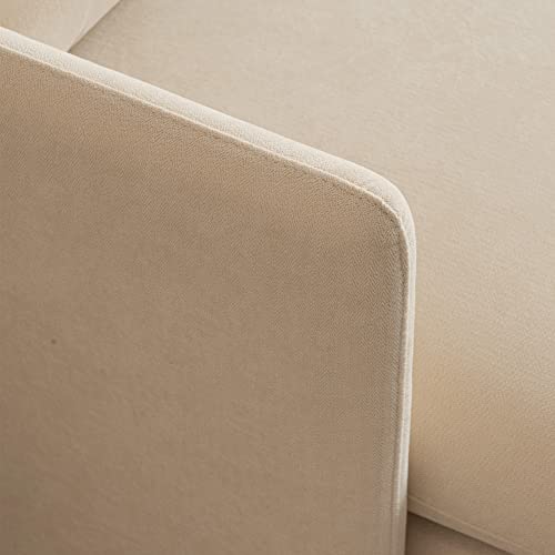 Justone 63.8 Small Loveseat Sofa, Modern Mini Couch Furniture With Metal Legs For Small Spaces, Living Room, Bedroom,Easy To Assemble, Beige #TOP7