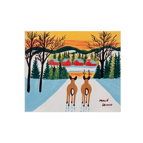 Reproduction sur toile Maud Lewis de 50x60cm pour salon style nature