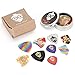 Pick Geek Guitar Pick Set | 18 Cool Custom Assorted Guitar Picks | for your Electric, Acoustic, or Bass Guitar | 5 Different Shapes and Thicknesses | Presented in a Luxury Metal Pocket Box