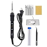 60W Soldering Iron LCD Digital Display Adjustable Temperature Electric Solder Iron 110V Welding Rework Repair With Tips Tin Tools Kit (60W Digital SET-2)
