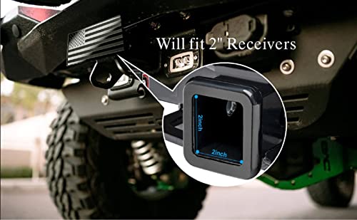 Dopake Metal Trailer Hitch Cover,Heavy Duty 2" Inch Tow Rear Receivers Plug Covers,Usa American Flag Hitch Cover （With 3-3/5" Usable Length,5/8-Inch Diameter Pin） For Trucks Cars Suv (Black) #TOP6