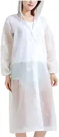Capa de Chuva Reutilizável Transparente Capuz Adulto Unisex Impermeável Resistente Leve à Prova D’Água e Dobrável para Shows Viagens Caminhadas Acampamento Botão Passeio Festas