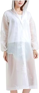 Capa de Chuva Reutilizável Transparente Capuz Adulto Unisex Impermeável Resistente Leve à Prova D’Água e Dobrável para Shows Viagens Caminhadas Acampamento Botão Passeio Festas