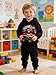 Klyatpxoen 3 4 T Toddler Boys' 2-Piece Set Soft Cotton Long-Sleeved Dinosaur Pattern Pullover Hoodie and Sweatpants Ideal for Autumn & Winter (Black,3-4T)