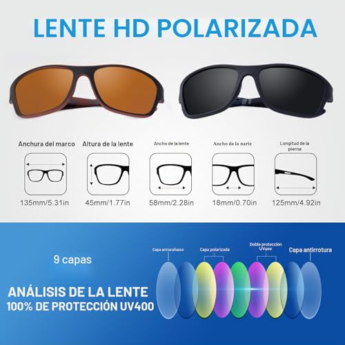 Gafas polarizadas UV400 para ciclismo y running de diseño envolvente deportivo OKH para ruta 3