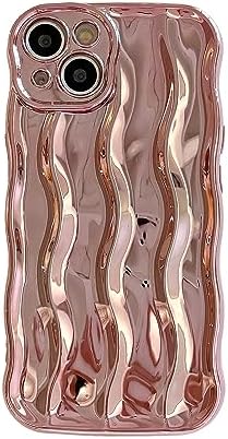 wahhle Water Ripple Pattern Curly Wave Frame Soft Cute Phone Case Cover for Men Women Girls(iPhone 11 Pro Max,Rose Gold)