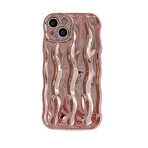 wahhle Water Ripple Pattern Curly Wave Frame Soft Cute Phone Case Cover for Men Women Girls(iPhone 11,Rose Gold) by wahhle - Used condition - CA$18.42