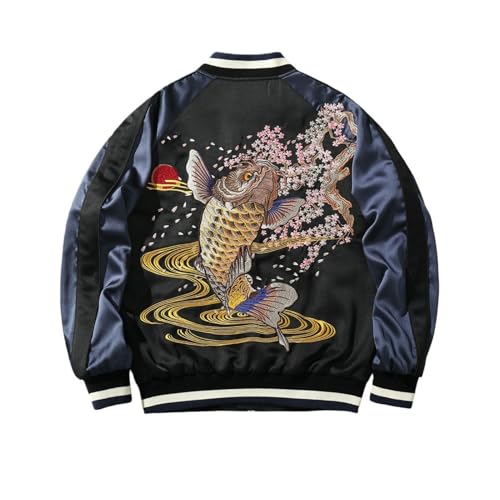 Veste de baseball homme brodée au design chinois traditionnel