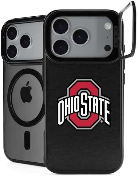 Skinit Kickstand Phone Case Compatible with iPhone 17 Pro Max - Officially Licensed Ohio State University OSU Buckeyes Black Design