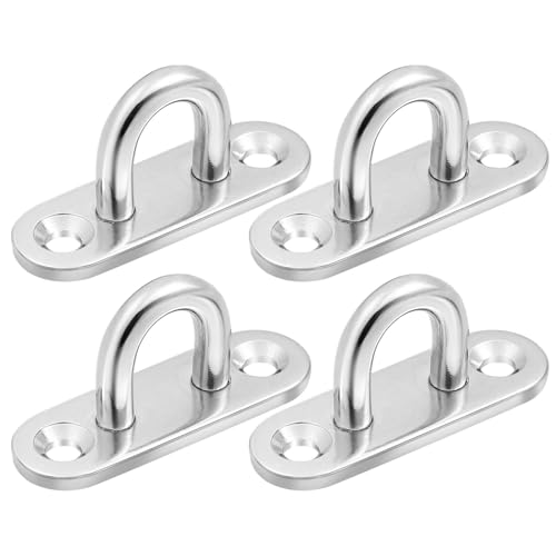 SEWOART 4 Ganchos de Techo de Acero Inoxidable 80 MM Tornillos Anclajes Resistentes para Hamacas Sillas Colgantes y Correas de Entrenamiento Montaje Seguro para Uso en Interiores y