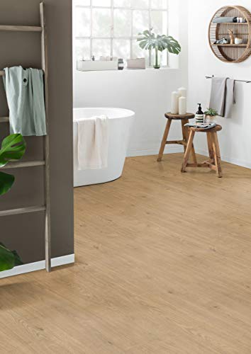 Egger Designboden GreenTec EHD033 Berdal Eiche Natur (7,5mm, 1,995m²) | authentische Holzoptik | Einfache Verlegung durch CLIC It System | Robust & strapazierfähig, braun