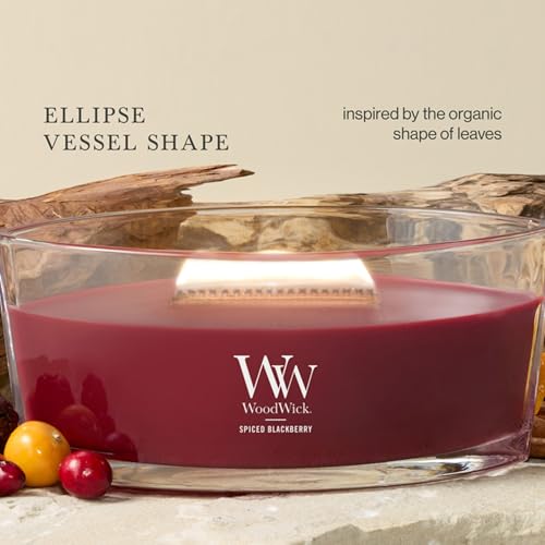 Image of Woodwick Spiced BlackBerry Ellipse Candle