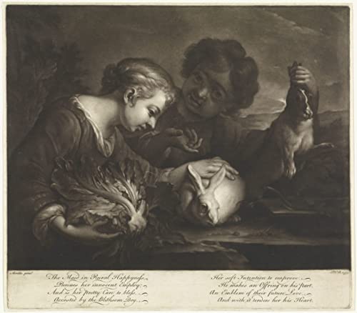 Tableau vintage Twee Kinderen Met Konijnen Pieter Van Bleeck douceur