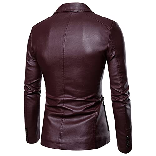 Veste de costume en cuir homme coupe slim fit pour corriger la carrure - 2