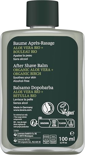 lavera Men sensitiv After Shave Balsam - pflegt & erfrischt - schützt vor Brennen, Rötung & Trockenheit - beruhigt irritierte Haut - vegan - Naturkosmetik - 100 ml