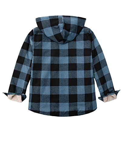 Image of ZENTHACE Boys Sherpa Fleece Lined Flannel Jacket