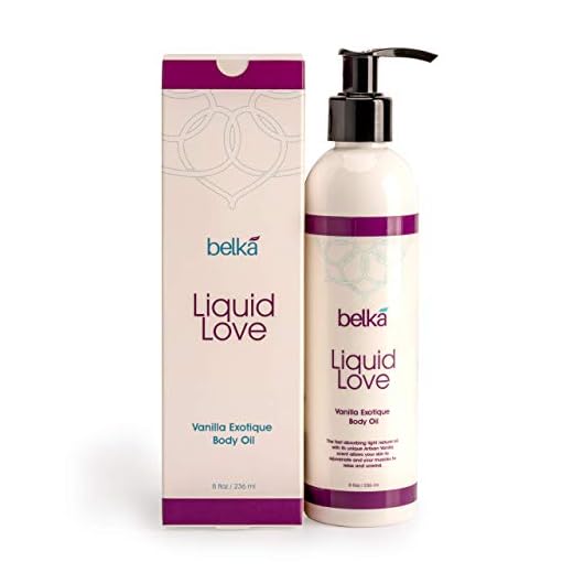 Liquid Love Vanilla Exotique Body Oil for Relaxing Massage Therapy and Sensual Couple's Massages - Made in the USA, 100% Vegan with Luscious Virgin Oils, Grape Seed, Coconut, Vitamin E, 8 floz