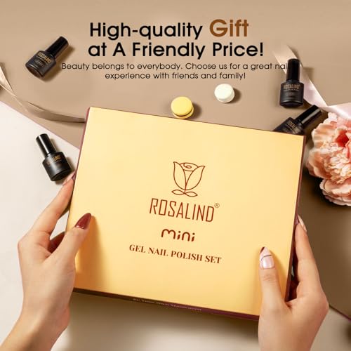 Image of ROSALIND 24pcs Gel Polish Set with 4 Bottles of Base and Glossy Matte Glitter Top Coat Yellow Purple Blue Gel Nail Polish Set Bright Colors Gel Nail Set for Women