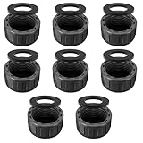 DOPENSPI 8 Stück PVC-Gewindekappe 3/4’’,Rund Innengewinde mit 4 Dichtung PVC Gewindestopfen Kunststoff Verschlusskappe Schlauchverbinder, Wasser Garten Ablassventilkappe Rohrverschraubungskappe