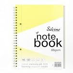 Silvine A5 Yellow Paper Dyslexia Notebook | 100 Wirebound Pages, 80gsm Tinted Paper for SEN Supportive Learning & Memory Aid