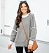 ETCYY Womens Oversized Sweaters Fall 2026 Fashion Clothes Trendy Batwing Sleeve Colorblock Striped Knit Pullover Tops,Grey,Large