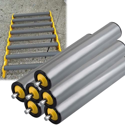 7Pcs PVC Conveyor Belt Rollers, Dia 2.4'' 2inch 1.5in 1.3'' 1'', Heavy Duty Unpowered Conveyor Gravity Roller for DIY Projects Factories Fence, Rolls Smooth(Dia 38MM/1.5'',L 800MM(31.5in))