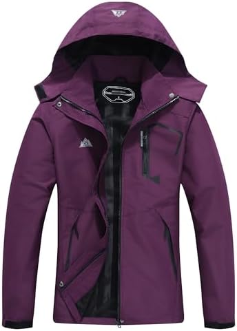 Women's Waterproof Lightweight Rain Jacket Windproof Breathable T...