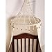Cotton Baby Nursery Canopy Macrame/Kids Bed Canopy/Macrame Boho Sheer/Princess Girls Fairy Dream Tent/Baby Crib Hanging Curtain Mosquito Netting Children Reading Nook Decoration (Off White)