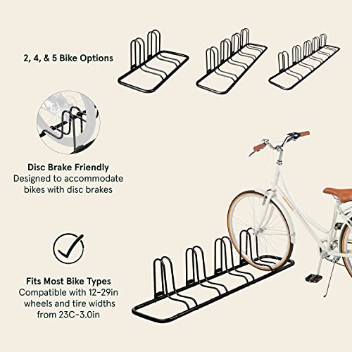 Image of Retrospec Stash Rack 2, 4 & 5 Bike Floor Stand Bicycle Storage Organizer for Mountain Bike, Road Bike, Weather Resistant Fine Powder Steel Coating Fits Wheels up to 3 inch | for Mountain Bike, Road Bike, Weather Resistant, Fits Wheels up to 3 inch
