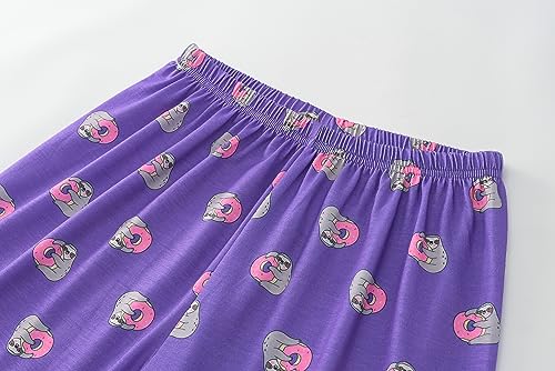 Image of Tie Dye Mermaid Sloth Christmas Halloween Pajamas for Girls Long Sleeve and Pants Nighty PJS 2-piece Set Size 6-16