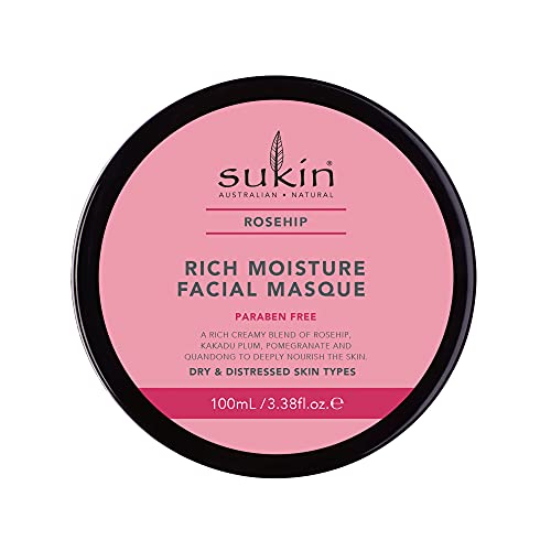 Sukin Rosehip Rich Moisture Facial Mask, 3.38 Ounces