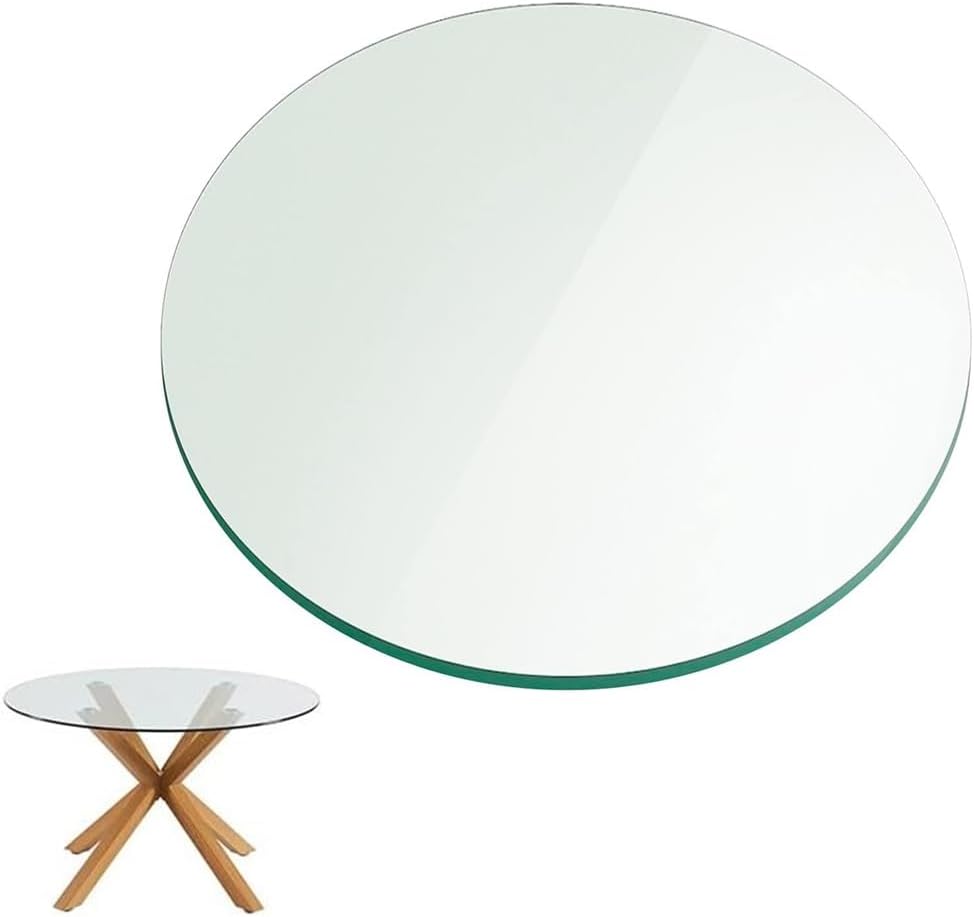 1/4" Thick Tempered Glass Dining Table Top, 11"-40" Round Tabletop Protector, Replacement Table Surface for Dining Tables, Patio, Coffee and End Tables(450mm (17.7in))