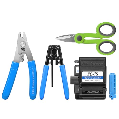 Fiber Set 7S Fiber Cleaver 5-in-1 FTTH Fiber Optic Termination Tool Kit