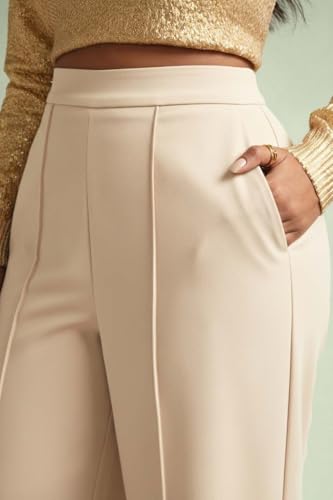 Image of KOTTY Women's Plus Size High Waist Wide Leg Pants for Stylish Comfort and Confident Casual /Stylish Wear