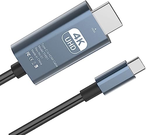 Image of Usb C To Hdmi Cable Adapter,Hdmi To Usb Type C Cable 6.6 Ft 4K Display & Charging For Macbook Pro /Ipad Pro /Chrombook /Laptop /Phones To Tv /Monitor /Projector (Type C to HDMI Cable Adapter)