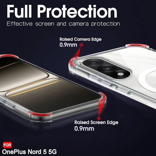 Image of TheGiftKart Crystal Clear Back Cover Case for OnePlus Nord 5 5G | 360 Protection | Shock Proof Design | Transparent Back Cover for OnePlus Nord 5 5G (PC & TPU, MagSafe Compatible, Transparent Bumper)