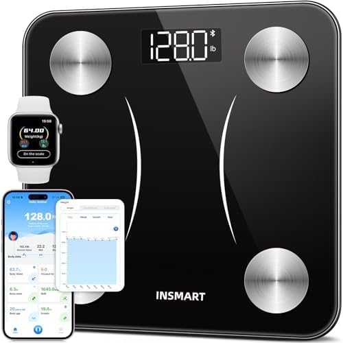 INSMART Smart Scale for Body Weight, 0.1lb High Accuracy, 24 Metrics