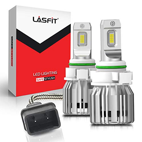 LASFIT 5202 PSX24W LED Fog Light Bulbs, Super Bright 50W 6000k 2504 5200 5201 9009, LC Plus Minimum Size Plug and Play, 2pcs