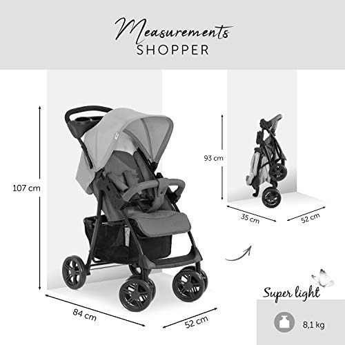 Hauck 153413 Shopper Trioset buggy up tot 25 kg + Groep 0 autostoeltje + reiswieg, matras vanaf geboorte, buggy met… - Afbeelding 4
