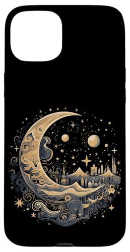 Galaxy Night Sky Moon Lunar Stars Love X}zP[X iPhone 15 Plus p