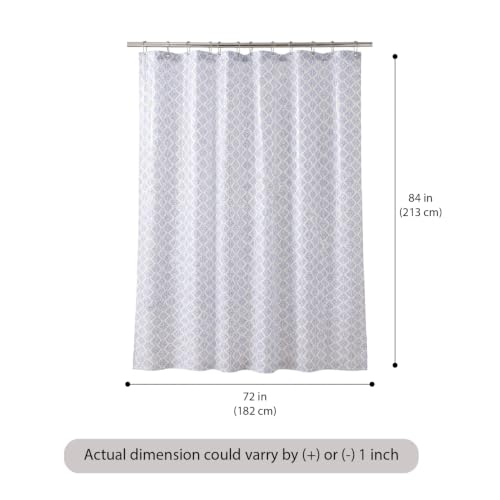 Image of Wakefit PEVA Plastic Printed Shower Curtain 7 Feet | 12 Free Hooks | No Smell, Toxin Free PEVA Plastic | Waterproof Bathroom Curtain | Curtain for Balcony | Height 7ft & Width 6ft | Flake Blue