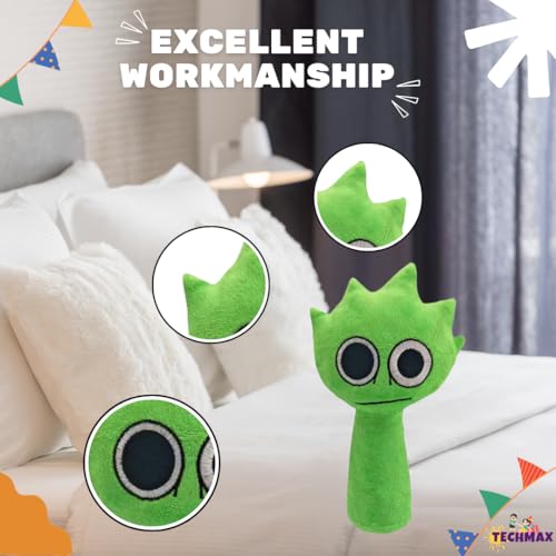 Image of Customized Text Green Double Eye Sprunki Plush Toys