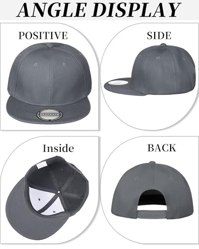 Image of 15 Pack Snapback Hats for Men Hip Hop Style Solid Baseball Hats Adjustable Snapback Cap Flat Brim Baseball Caps