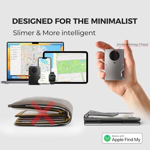Air Wallet, Built-in Tracker Slim Wallet, Smart Wallet with Money Clip, Compatible with FindMy Network(iOS Only), Anti-Theft Card Holder, *Gift for Men (Tracker Wallet, Black)3