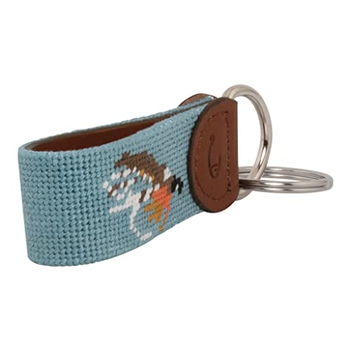 Image of Leather Hand-Stitched Needlepoint Key Fob or Key Chain