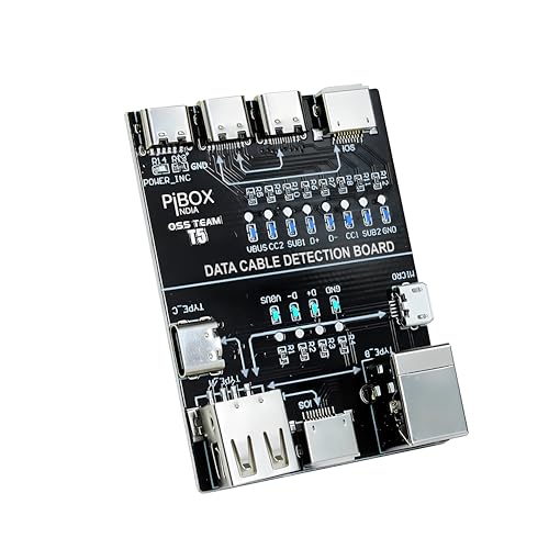 Image of PiBOX India T5 PRO Advanced Digital Cable Tester - Professional 8-Point LED Diagnostic Tool for USB-C /Lightning /Micro-USB - Universal Lab-Grade Testing Board