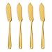 Stainless Steel 18/10 Cheese Desert Knives, Set of 4, Baikai Gold Breakfast Butter Knife, Slicer Sandwich Spreader (Gold) ...