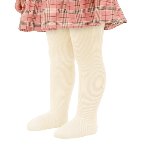 Image of Stelle Toddler Girls Tights Baby Cable Knit Stockings Thick Cotton Legging | Thick Cotton Legging, Winter Warm Pantyhose, Footed, Thermal, Ribbed, Sweater Panty Hose, Under Dress, 3 Pairs, 12-18 Months